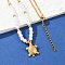 304 Stainless Steel Sea Animal Pendant Plastic Imitation Pearl Beaded Necklaces for Women, White, Real 18K Gold Plated, Turtle, 17.83 inch(45.3cm)