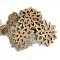 Unfinished Wood Pendant Decorations, with Hemp Rope, for Christmas Ornaments, Flower, 6.6x6.6cm, 10pcs/bag