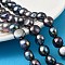 Natural Cultured Freshwater Pearl Beads Strands, Two Sides Polished, Grade 3A+, Dyed, Black, 11~12mm, Hole: 0.6mm, about 33~35pcs/strand, 14.09''~14.61''(35.8~37.1cm)