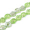 Electroplate Transparent Glass Beads Strands, Spiral Shell Shape, Half Plated, AB Color Plated, Lime Green, 12.5~13x11.5~12x5mm, Hole: 0.9~1mm, about 50pcs/strand, 24.80 inch(63cm)