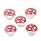 2-Hole Printed Opaque Resin Buttons, Mushroom, Red, 14x15x2mm, Hole: 1.4mm