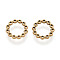 304 Stainless Steel Beads, Ring, Real 14K Gold Plated, 10x1.5mm, Hole: 7mm
