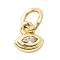Brass Cubic Zirconia Charms, Horse Eye Charms, Cadmium Free & Lead Free, Real 18K Gold Plated, Long-Lasting Plated, Clear, 6x6x2.5mm, Hole: 3mm