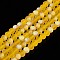 Transparent Glass Beads Strands, Faceted, Frosted, Half AB Color Plated, Rondelle, Dark Orange, 4x3.5mm, Hole: 1mm, about 105~110pcs/strand, 38~39cm