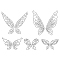 Glass Hotfix Rhinestone, Iron on Appliques, Costume Accessories, for Clothes, Bags, Pants, Butterfly, 297x210mm