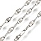 Brass Oval Link Chains, Soldered, with Spool, Lead Free & Cadmium Free, Long-Lasting Plated, Rack Plating, Platinum, 6x3x0.5mm