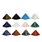 Natural & Synthetic Mixed Gemstone Orgonite Pyramid Display Decorations, Figurine Home Decoration, Reiki Energy Stone for Healing, 30.5x30.5x25.5mm