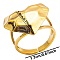 Geometric Heart Shape Stainless Steel Open Cuff Ring for Unisex Jewelry, Golden