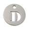 Non-Tarnish 304 Stainless Steel Pendants, Stainless Steel Color, Flat Round with Letter, Letter D, 19x1.2mm, Hole: 2.5mm