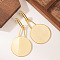 Alloy Flat Round Dangle Stud Earrings, with 925 Sterling Silver Pins, Golden, 53x40mm