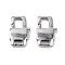 304 Stainless Steel Lobster Claw Clasps, Stainless Steel Color, Rectangle, 18x11.5x3.5mm, Hole: 4.5x2mm