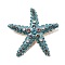 Ocean Theme Alloy Rhinestone Lapel Pins for Backpack Clothes for Clothes, Starfish, 58x58mm
