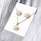 Flower Brass Micro Pave Clear Cubic Zirconia Stud Earrings & Pendant Necklaces Sets, Cadmium Free & Lead Free, Long-Lasting Plated, Rack Plating, Real 18K Gold Plated, 18.07 inch(459mm)