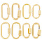 8Pcs 4 Styles 304 Stainless Steel Screw Carabiner Lock Charms, for Necklaces Making, Oval, Golden, 21~26x11~14x2~4mm, 2pcs/style