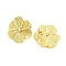 Rack Plating Brass Stud Earrings, Cadmium Free & Lead Free, Long-Lasting Plated, Flower, Real 18K Gold Plated, 22x21mm