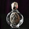 Glass Holy Water Bottle with Zinc Alloy Cap, Religion Portable Refillable Container, Antique Silver, 6.7x4.4cm