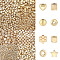 1800Pcs 8 Styles CCB Plastic Beads, Mixed Shape, Golden, 4~7x4~7x4mm, Hole: 1~2.2mm