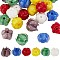24Pcs 6 Colors Glass Beads, Flower Bud, Mixed Color, 12~13x10~12mm, Hole: 1.6mm, 4pcs/color