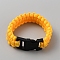 Survival Polyester Cord Bracelet with Plastic Clasps for Hiking Camping Outdoor, Gold, 9-1/8 inch(23.1cm)
