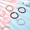 Natural Mixed Gemstone Beaded Braided Bead Bracelets for Women, Round & Cross, Inner Diameter: 2~3-1/2 inch(5.2~9cm)