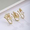 3Pcs 3 Styles Brass Pave Clear Cubic Zirconia Clip on Nose Rings, Clover Flower, Golden, 16x8mm, 1pc/style