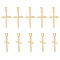 10Pcs Brass Pendants, Cross, Lead Free & Cadmium Free, Long-Lasting Plated, Rack Plating, Real 18K Gold Plated, 25.5x13.5x2.5mm, Hole: 3.5x4.5mm