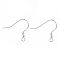 925 Sterling Silver Earring Hooks, with 925 Stamp, Silver, 18x19x2mm, Hole: 2mm, 22 Gauge, Pin: 0.6mm