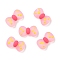 Translucent Frosted Resin Cabochons, Imitation Jelly, Bowknot, Pink, 13x22x6mm