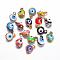 Alloy Enamel Charms, Evil Eye, Mixed Color, 9x6.5x5.5mm, Hole: 1mm