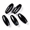 Handmade Porcelain Beads, Fancy Antique Glazed Porcelain, Oval, Black, 30~32x12~13.5mm, Hole: 2~3.5mm