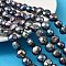 Natural Cultured Freshwater Pearl Beads Strands, Two Sides Polished, Grade 5A+, Dyed, Black, 11~12mm, Hole: 0.6mm, about 33~35pcs/strand, 14.09''~14.61''(35.8~37.1cm)