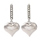 304 Stainless Steel Inlay Rhinestone Stud Earrings for Women, 201 Stainless Charm, Stainless Steel Color, 33x16.5mm