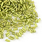 Glass Bugle Beads, Silver Lined, Green Yellow, 4~4.5x2mm, Hole: 1mm, about 450g/bag, 14000pcs/bag
