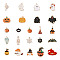 44pcs 22 style Alloy Enamel Pendants, Halloween, Mixed Shapes, Mixed Color, 11.5~28.5x11~25x1.5~3.5mm, Hole: 1.8~2mm, 2pcs/style