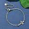 304 Stainless Steel Cross Link Bracelets, Cable Chain Bracelets for Women, Stainless Steel Color, 5-1/2 inch(14.1cm)