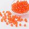 Faceted Bicone Transparent Acrylic Beads, Dyed, Orange, 6mm, Hole: 1mm, about 5800pcs/500g