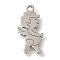 201 Stainless Steel Pendants, Angel Charms, Stainless Steel Color, 16x8x1mm, Hole: 1.5mm