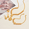 Hollow Sunflower & Teardrop Alloy Bracelets & Earrings & Necklaces & Rings Sets for Women, Golden, Necklaces: 22.05 inch(56cm)