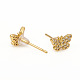Brass Stud Earrings EJEW-L247-04G-2
