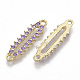 Light Gold Plated Alloy Rhinestone Links connectors PALLOY-S132-068-1