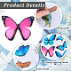 CRASPIRE 3 Sheets 3 Styles Butterfly PVC Waterproof Self-adhesive Stickers DIY-CP0009-13-5