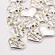 Wedding Party Supply Antique Silver Alloy Rhinestone Heart Carved Word Brother of Bride Wedding Family Charms TIBEP-N005-27A-2