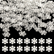 Sunnyclue 1 scatola 500 pezzi perline fiocco di neve all'ingrosso perline fiocco di neve argento natale natale autunno fiocchi di neve argento mini acrilico vacanza perline trasparenti per la creazione di gioielli perline fai da te collana orecchino adulti MACR-SC0002-14-1