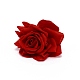 合金ナプキンリング  プラスチック製の人工バラの花  ナプキンホルダー装飾  レストランのデイリーアクセサリー  マット  ファイヤーブリック  84x78mm AJEW-TAC0027-14-1