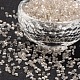 11/0 Two Cut Glass Seed Beads, Hexagon, Silver Lined Round Hole, Silver, Size: about 2.2mm in diameter, about 37500pcs/Pound