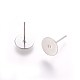 304 Stainless Steel Flat Round Blank Peg & Post Ear Studs Findings X-STAS-E025-3-2
