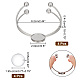 UNICRAFTALE 4Pcs Cabochon Cuff Bangle Adjustable 304 Stainless Steel Blanks Bracelets with 20Pcs Transparent Glass Cabochons 20.2mm Flat Round Tray Cuff Bangle DIY Jewelry Accessories STAS-UN0046-18-3