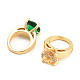 Piccoli anelli in ottone color oro chiaro RJEW-A023-01-2