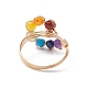 Кольцо-капля на палец из смешанных натуральных и синтетических драгоценных камней RJEW-JR00652-4