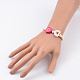 Enfants bracelets bracelets élastiques en perles de bois BJEW-JB02021-5